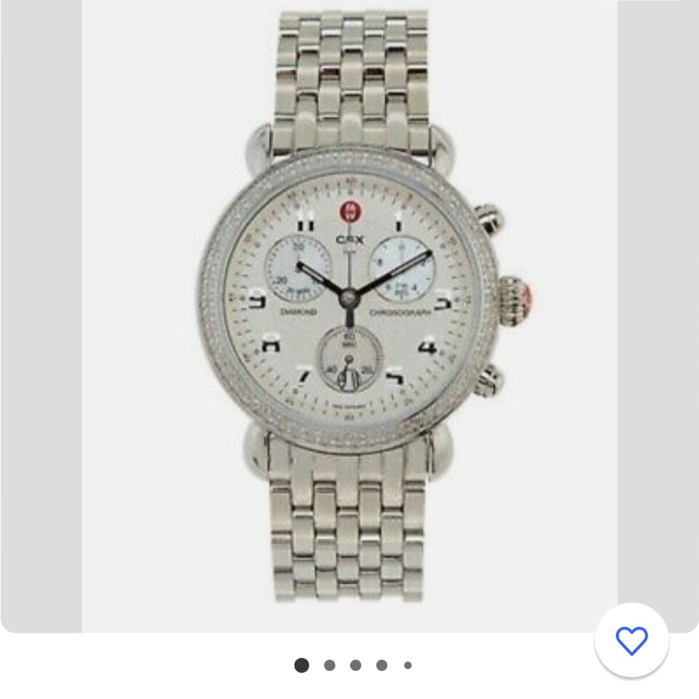 Michele CSX Women Silver Stainless Steel 120 Diamond Wrist Watch MW03D01A1025